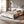 King Size Upholstered Platform Bed Frame with Curved Headboard