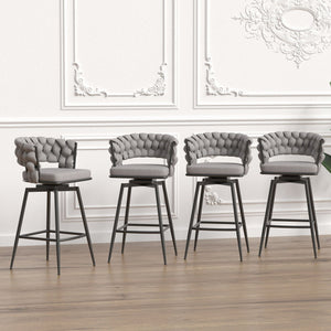 Bar Stool 360 Swivel With Back Footrest