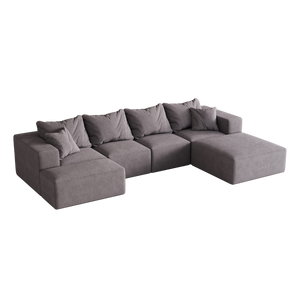 Modern Upholstered Sectional Boneless Couch Set