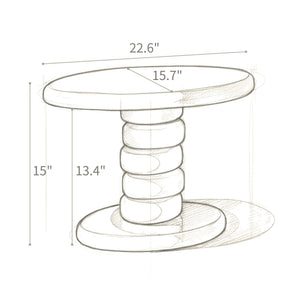 Stacked Cobblestone End Table