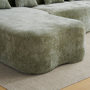 Modular L-Shape Sectional Sofa With Curved Chaise