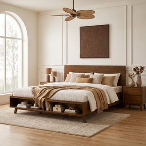 Walnut King Size Platform Bed Frame
