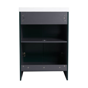 Contemporary Freestanding Bathroom Vanity With Resin Sink & Soft-Close Cabinet Doors