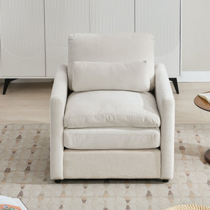 Cozy Upholstered Cushion Armchair For Living Room