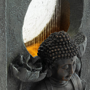 28" H Outdoor Buddha Waterfall Fountain
