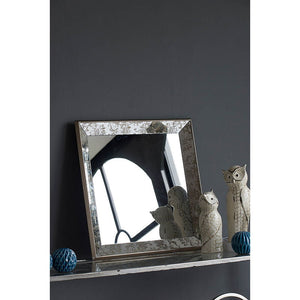 Antique Rectangle Mirror with Floral Accents
