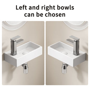 Wall Mounted Bathroom Sink With Faucet And Drain