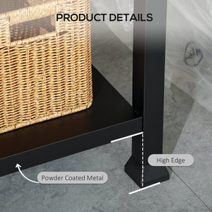 Outsunny Three-Shelf Outdoor Grill Cart with Stainless Steel Tabletop