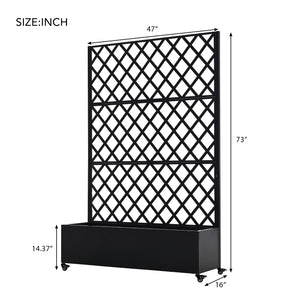 Metal Raised Garden Bed with Wheels and Trellis