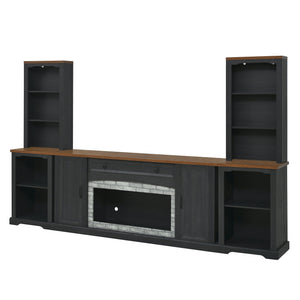 3-Piece TV Stand Set with Curved Side Cabinets for TVs Up to 70"