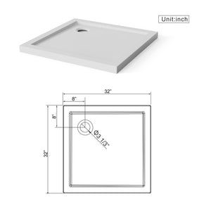 In Corner Drain Shower Base
