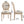 French Country Dining Chairs Set of 2 with Upholstered Round Back