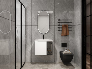 24" Wall-Mounted Bathroom Vanity With Ceramic Sink