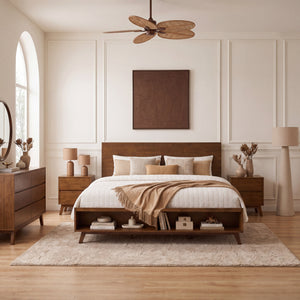 Walnut King Size Platform Bed Frame