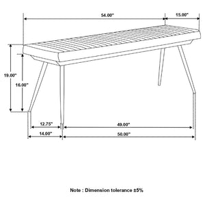 Tufted Cushion Side Bench With Tapered Legs