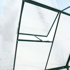 Polycarbonate house, Heavy Duty Outdoor Aluminum Walk-In House Kit With Rain Gutter, Vent And Door For Backyard Garden
