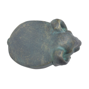 13inch High Rabbit Garden Stool, Lightweight Concrete, Gold Patina Finish, No Assembly Required