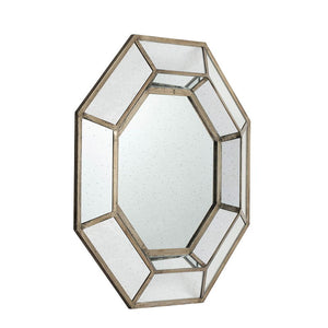 Oversized Octagon Mirror, Mid Century Modern Accent Mirror, For Living Room, Entryway, Bedroom, Hallway - Silver