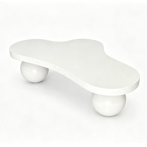 Cloud Shaped Coffee Table With 3 Ball Legs For Living Room