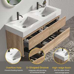 Grace 60" Bathroom Vanity with Double Drawers