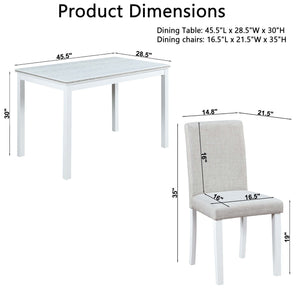 Dining Table Set With Crystal Decoration And Upholstered Chairs