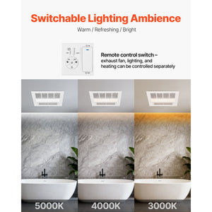 Bathroom Exhaust Fan with Light and Heater