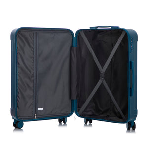 3-Piece ABS Spinner Wheel Luggage Set 20"/24"/28" Dark Blue