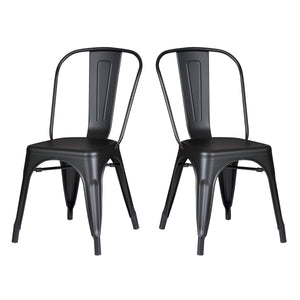 Set of 4 Stackable Metal Dining Chairs