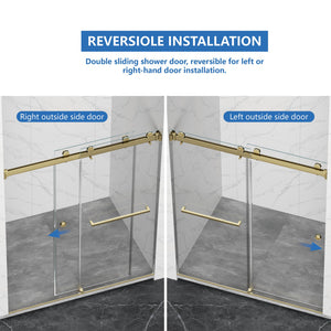 Frameless Shower Door with Double Sliding Design