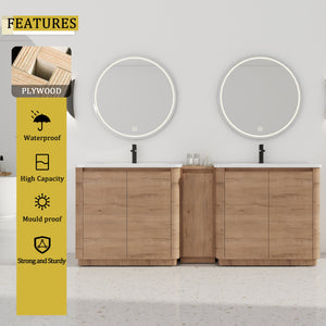 84'' Freestanding Bathroom Vanity with Ceramic Sink