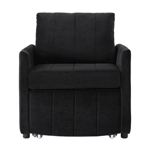 Upholstered Convertible Sleeper Sofa With 5 Position Backrest, Side Pockets, Storage