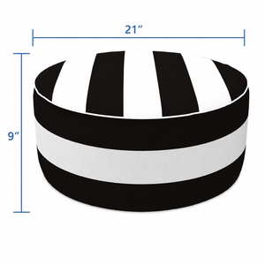 2 Pack Outdoor Inflatable Ottoman - Black/White Striped