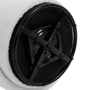 Barrel Chair & Built In Storage, 360° Swivel - Beige