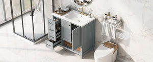 36" Bathroom Vanity with Sink Top and Storage Cabinet