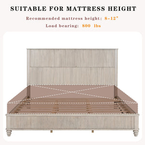 Platform Bed Frame & Tall Headboard