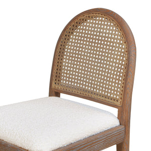 Arlin Upholstered Stool with Curved Back and Footrest - Set of 2