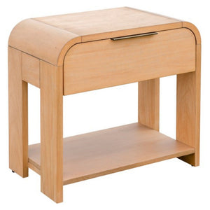 1 Drawer Waterfall Nightstand With Mid Century Design - Natural