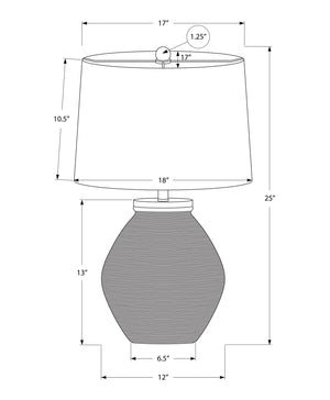 Lighting, 25'h, Table Lamp, Cream Concrete, Beige Shade, Contemporary