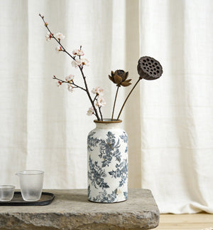 5.3x5.3x10.2" Flower Vase with Floral Pattern