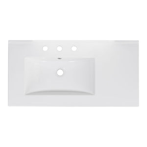 Bathroom Vanity With Ceramic Sink Combo, Abundant Storage Cabinet 2 Soft Close Doors And 5 Drawers