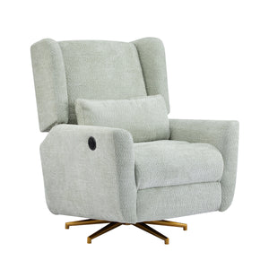 Power Recliner Chair Swivel with Boucle Upholstery and 360° Swivel