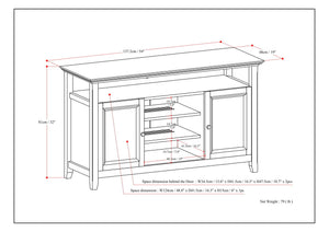 Amherst - TV Media Stand - Rustic Natural Aged Brown
