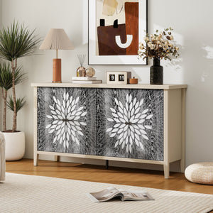 Sideboard Buffet Cabinet with 4 Doors and Adjustable Shelves