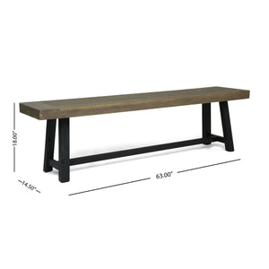 Cloud Outdoor Bench With Acacia Wood Frame and Slat Panel Design