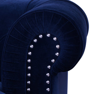 La Rosa Victorian Chesterfield Tufted Sofa, Navy Blue Velvet