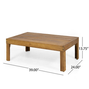 Outdoor 4 Seater Acacia Wood Chat Set With Wicker Accents And Cushions