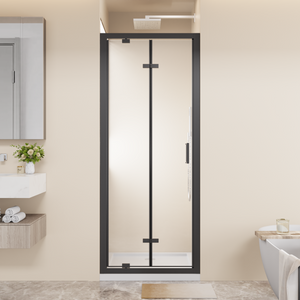 Framed Bi-Fold Pivot Shower Door 30"x72" Space-Saving Folding Shower Enclosure