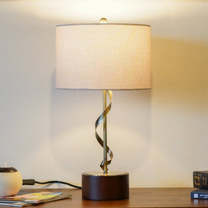 Nightstand Desk Lamp With Twisted Base - White