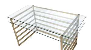 Shona Clear Glass Top & Antique Desk
