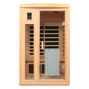 Low EMF Hemlock Wood Far-Infrared Indoor Two-Person Sauna Room